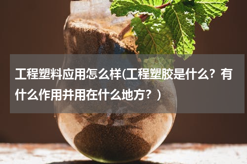 工程塑料应用怎么样(工程塑胶是什么？有什么作用并用在什么地方？)